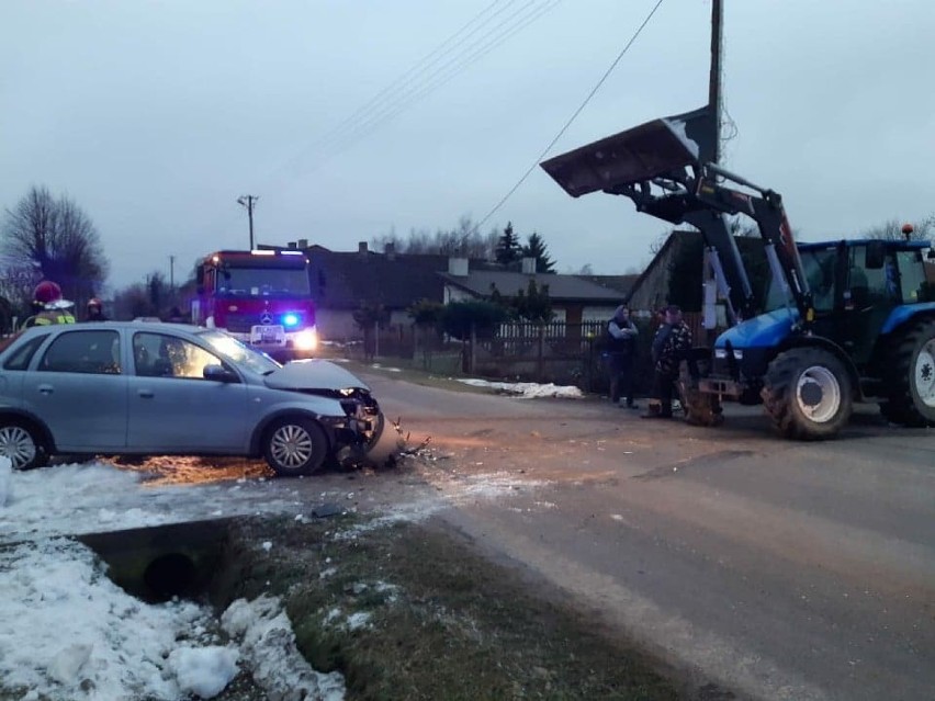 Wypadek we wsi Majdany w powiecie piotrkowskim 04.02.2021