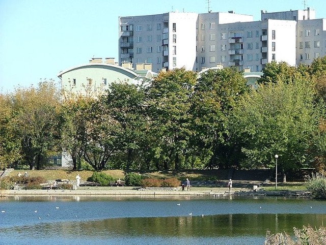 Staw Szczęśliwicki wystapił z brzegów i zalał niedawno wyremontowany park.