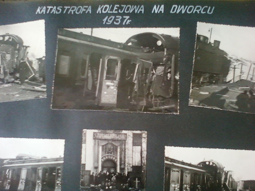 Zdjęcia z katastrofy na dworcu w Mysłowicach w 1937 roku.