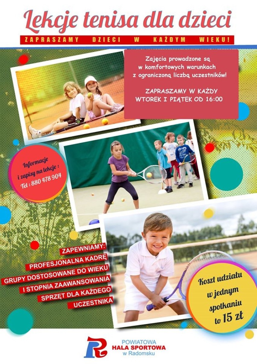 Lekcje tenisa z Powiatową Halą Sportową w Radomsku 