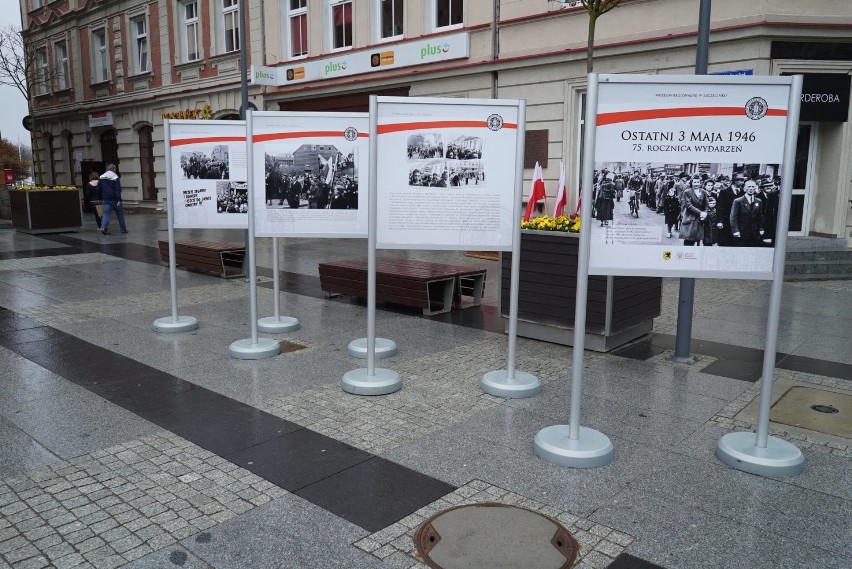 Niecodzienna wystawa na placu Wolności w Szczecinku. 75 lat po słynnej manifestacji 3 Maja 