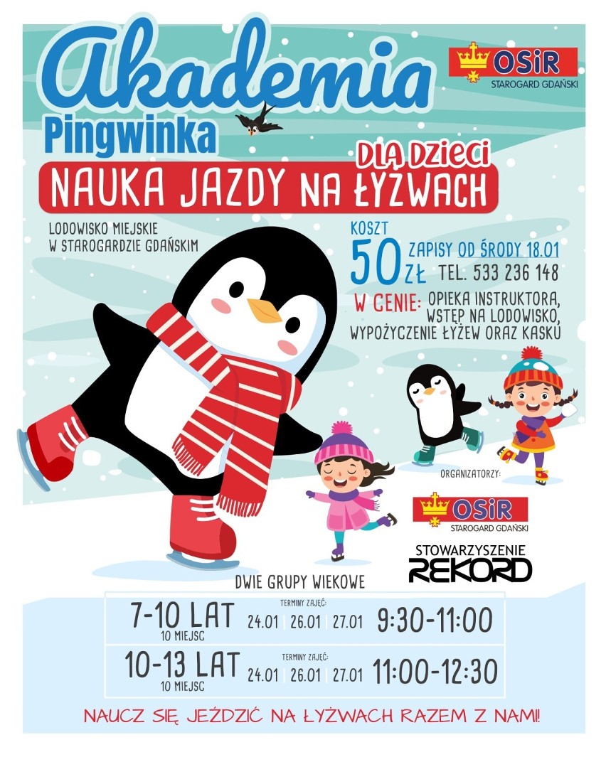 Akademia Pingwinka - nauka jazdy na łyżwach w Starogardzie Gdańskim 