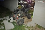 Wypadek w Parzymiechach. Kierowca quada zderzył się z betonowym ogrodzeniem. Niewykluczone, że mężczyzna był pijany
