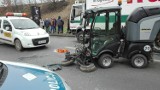 Wypadek na Obwiedni Południowej w Rybniku. Zamiatarka zderzyła się z ciężarówką [ZDJĘCIA]