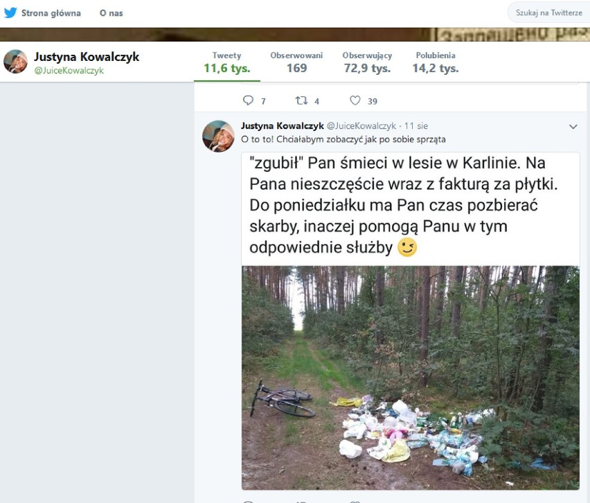 Mieszkaniec Piotrkowa zrobił zdjęcie śmieci w lesie w...