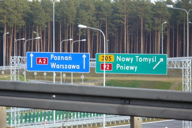 Autostrada A2. Węzeł w Nowym Tomyślu. 26 listopada 2011.