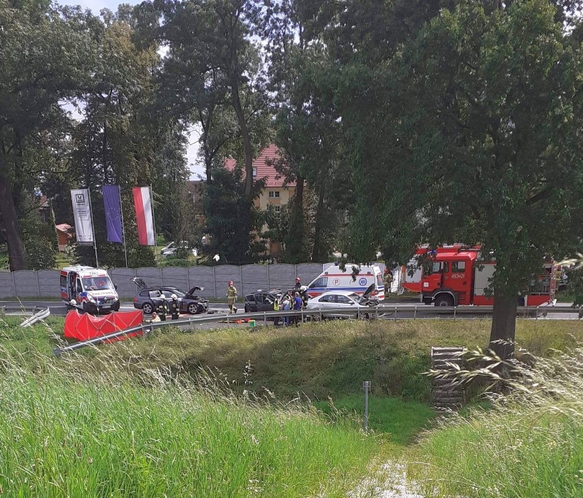 Cztery samochody zderzyły się na DK 46 w miejscowości Frydrychów. 8 osób zostało poszkodowanych 