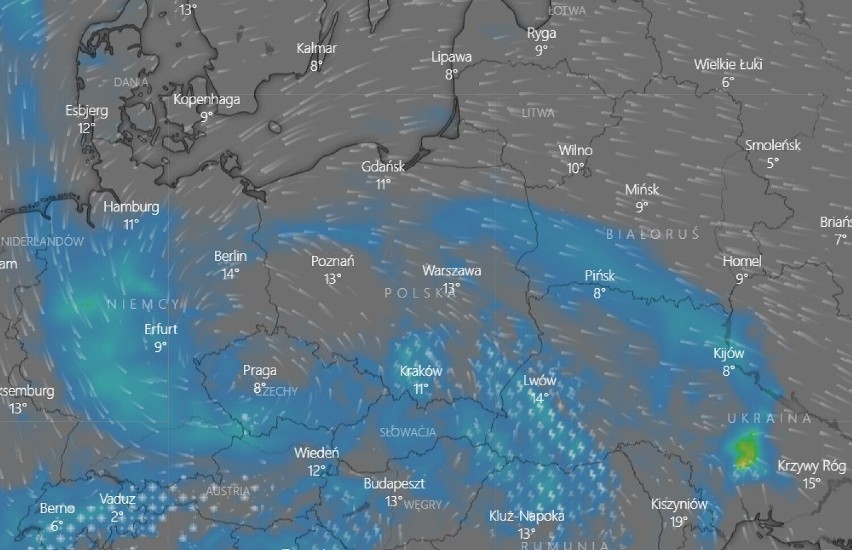 Nad pozostałą częścią kraju więcej słońca, a opady deszczu...