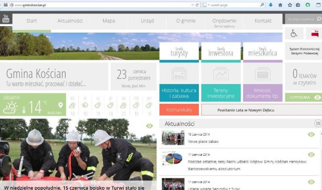 Strona internetowa gminy Kościan w nowej szacie