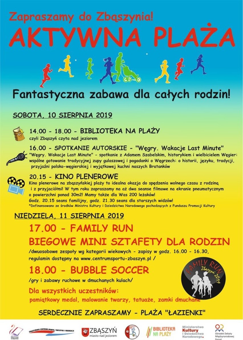 Aktywna Plaża. Family Run - Biegowe mini sztafety dla rodzin. 11 sierpnia 2019