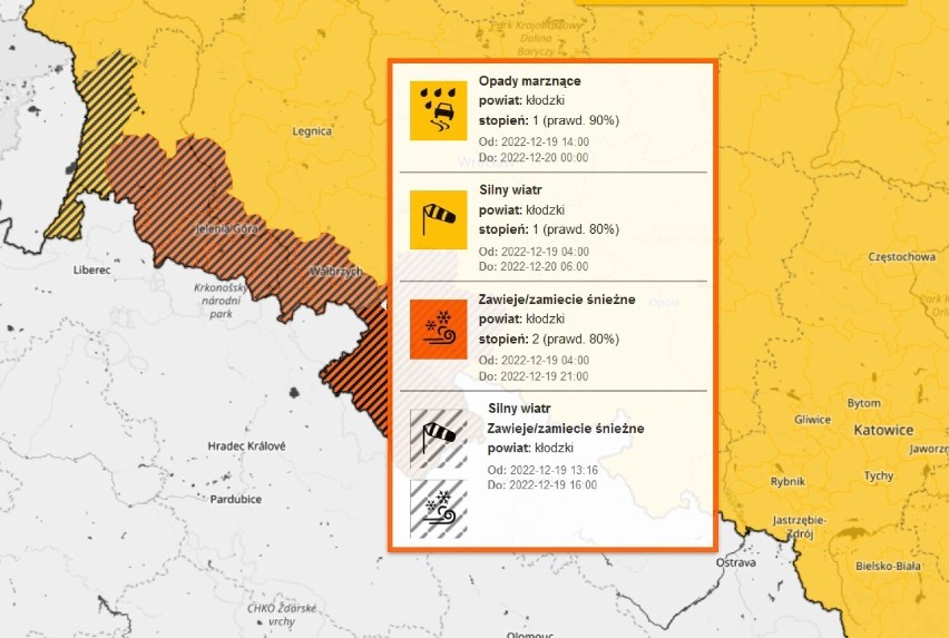 Ostrzeżenia dla Dolnego Śląska dotyczą m.in. Wałbrzycha,...