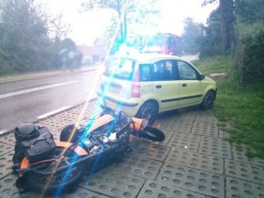 Gródek nad Dunajcem. Zderzenie motocykla z samochodem