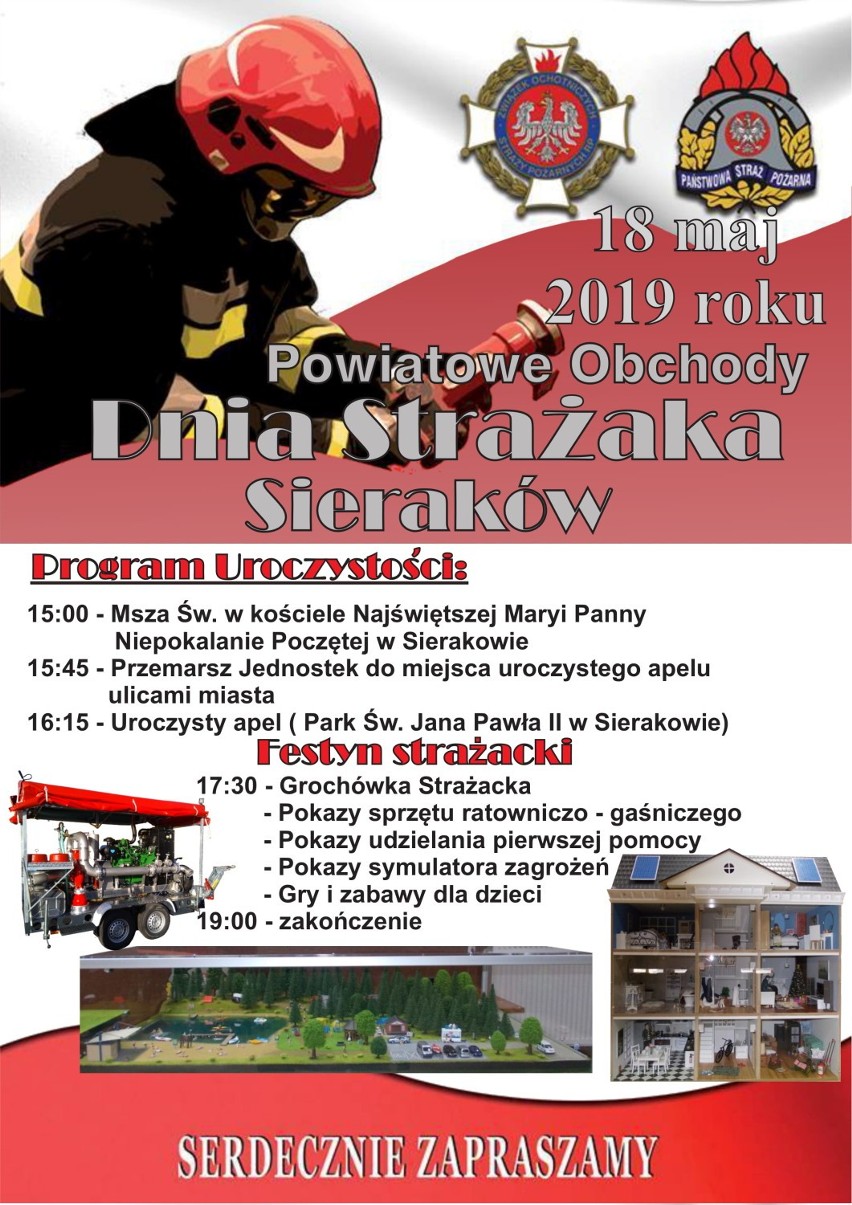 Powiatowe Obchody Dnia Strażaka Sieraków 2019.
