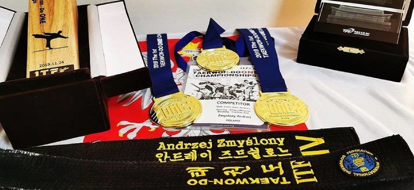 Andrzej Zmyślony, trener wieluńskiego klubu taekwondo, sięgnął po złoto w Korei[FOTO]