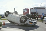 Wypadek na ulicy Granicznej. Dachowało auto (ZDJĘCIA)