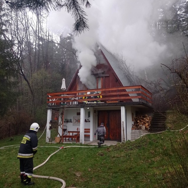 Pożar domku letniskowego