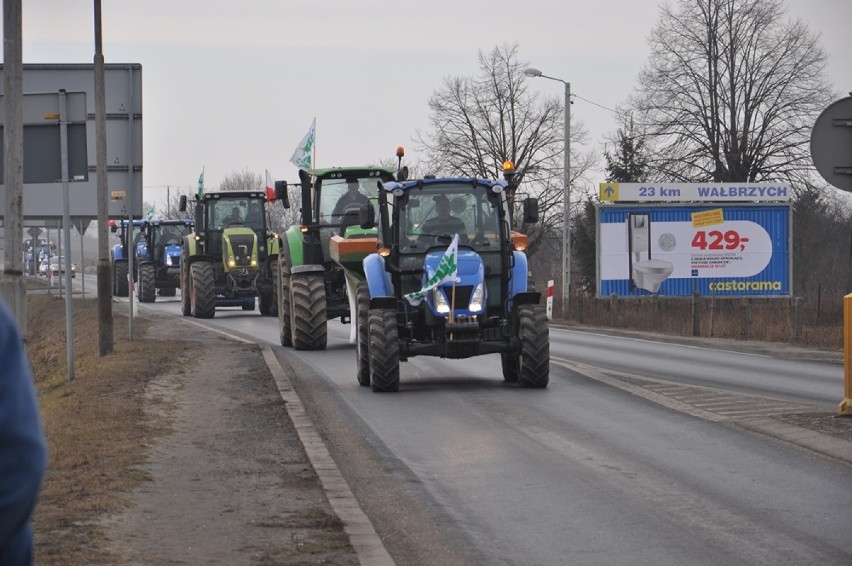 Strzegom: Protest strzegomskich rolników. Blokowali drogę!