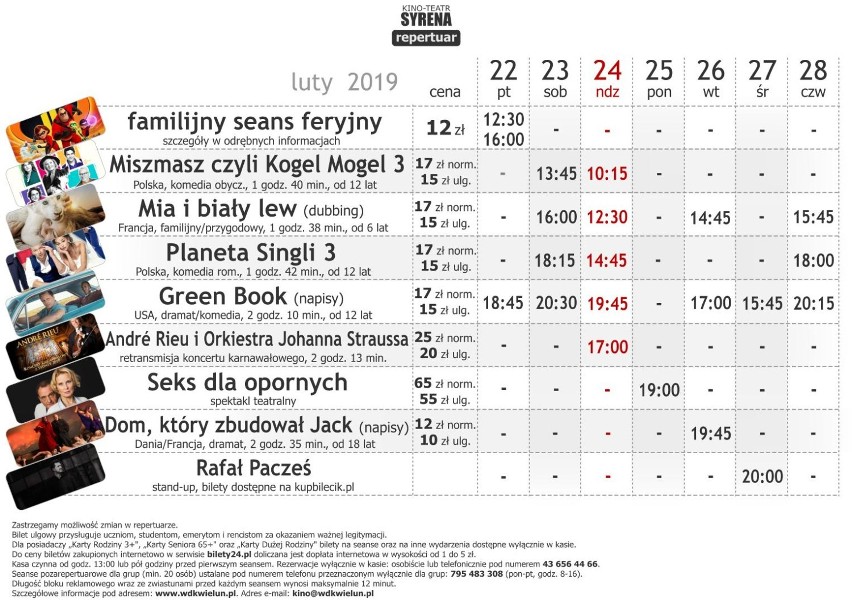 Repertuar kina Syrena w Wieluniu od 22 do 28 lutego [ZWIASTUNY]