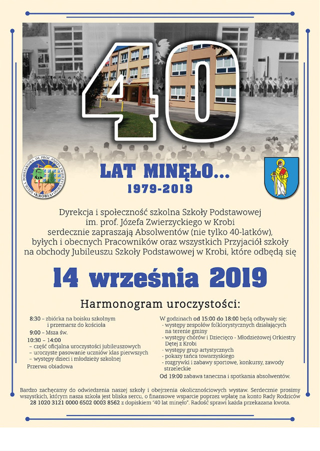 40 lat minęło, czyli jubileusz Szkoły Podstawowej w Krobi | Gostyń