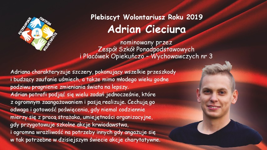 Nominowani do tytułu Wolontariusz Roku 2019 w Piotrkowie