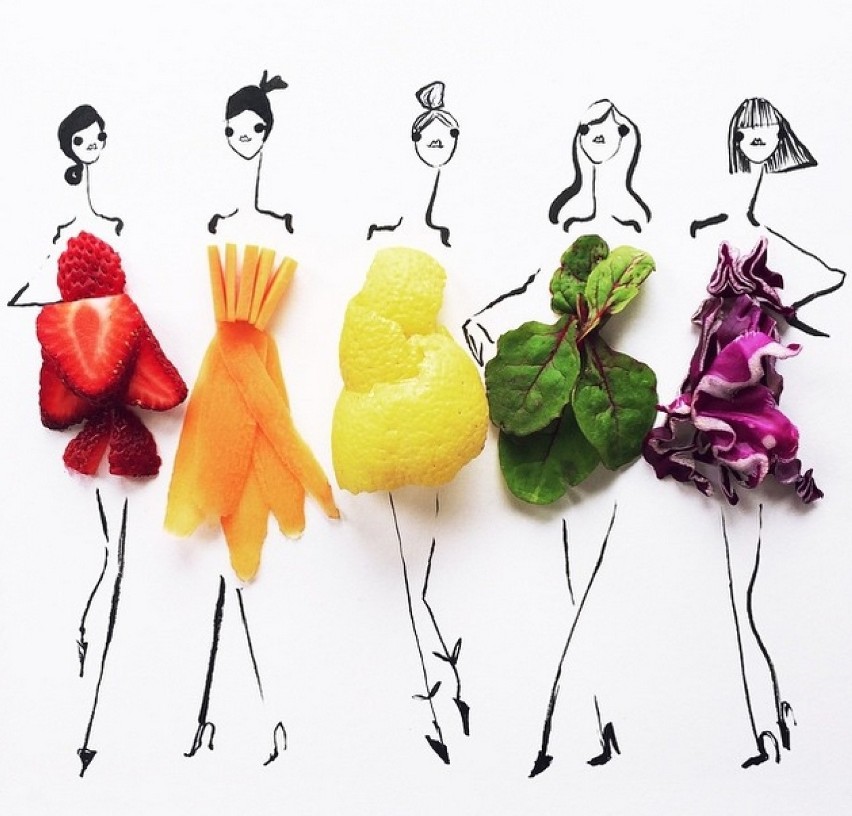 Ilustratorka ubrała "modelki" w... owoce i warzywa [zdjęcia]