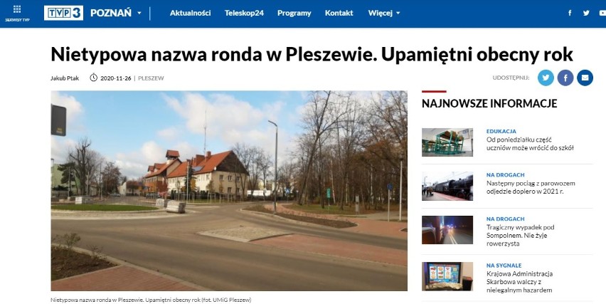 Rondo 2020 roku. O Pleszewie głośno w całej Polsce!