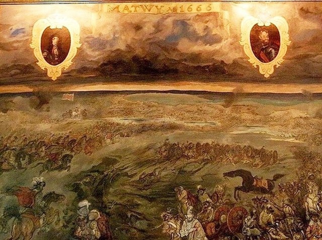 Fragment obrazu "Bitwa pod Mątwami" autorstwa Andrzeja Strumiłły