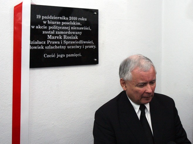 Jarosław Kaczyński w Łodzi. Msza z okazji rocznicy śmierci Marka Rosiaka