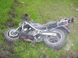 Wypadek motocyklisty na drodze nr 196 [ZDJĘCIA]