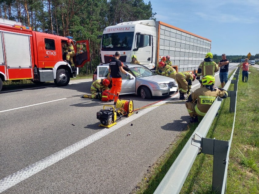 Wypadek, 29.07.2022, na DK 10 w Skępem. Ruch jest...