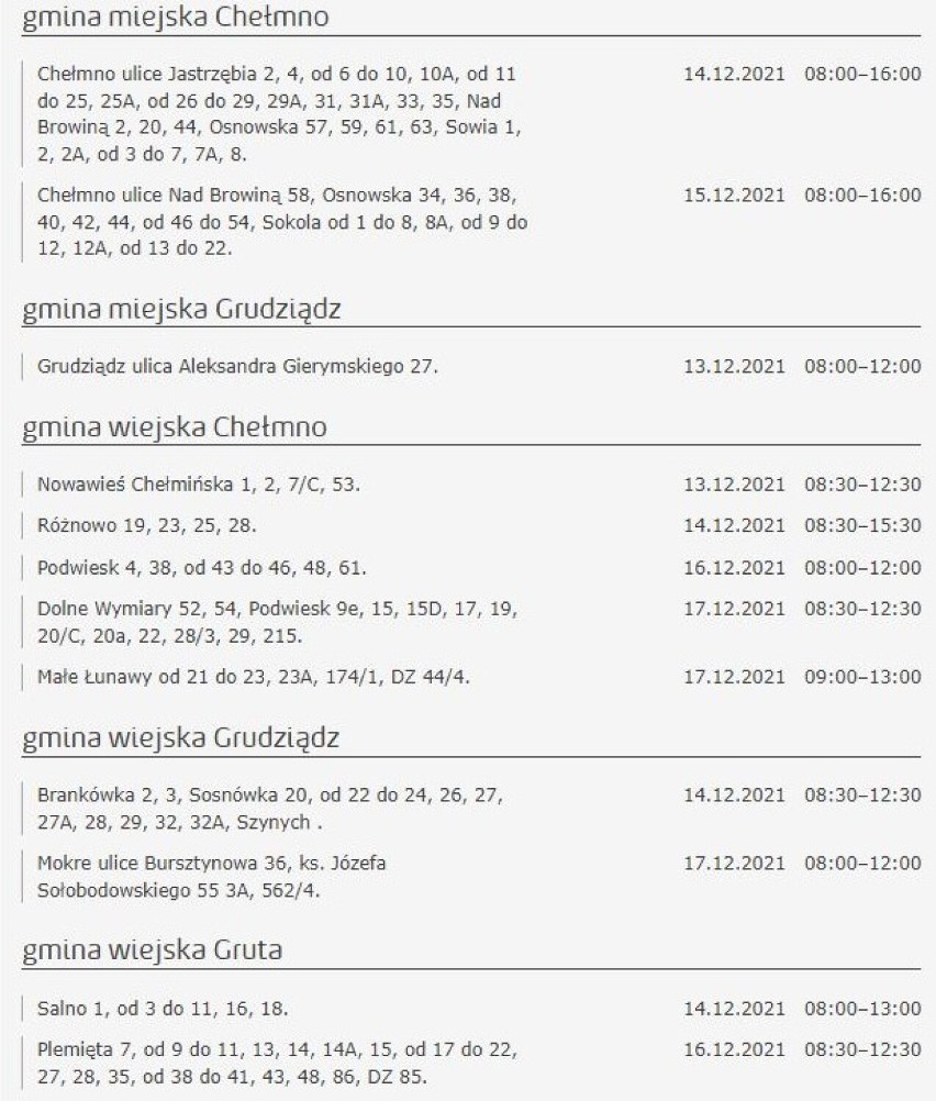 Wyłączenia prądu w Kujawsko-Pomorskiem. Wiemy gdzie i kiedy [miasta, gminy]