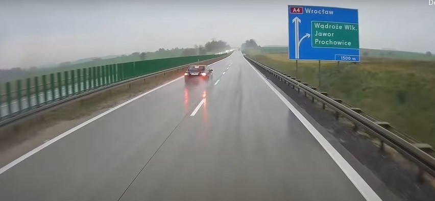 Niebezpieczna sytuacja na autostradzie A4 pod Wrocławiem