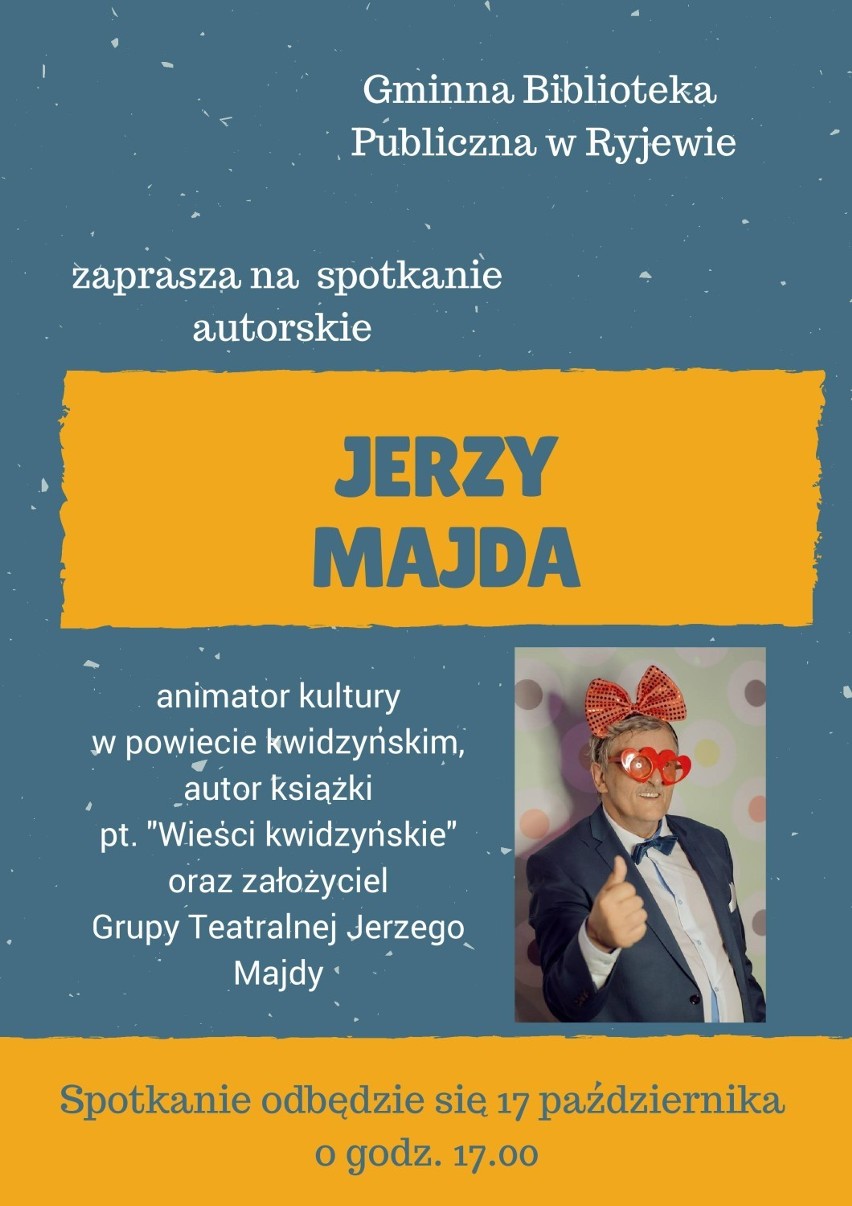 Biblioteka w Ryjewie zaprasza na spotkanie z Jerzym Majdą