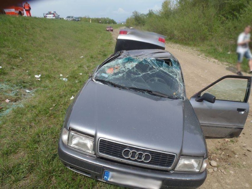 Łabędź sprawcą groźnego wypadku drogowego. Trzy osoby w szpitalu