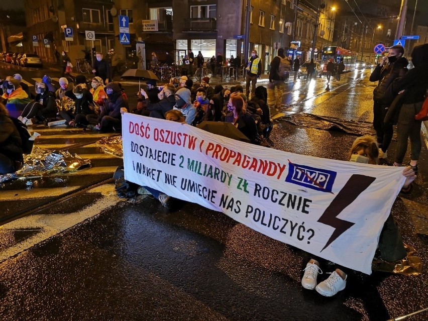Strajk Kobiet na ulicach krakowskiego Podgórza