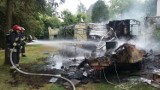 Strażacy ugasili pożar przyczep kampingowych w Tczewie [ZOBACZ ZDJĘCIA]