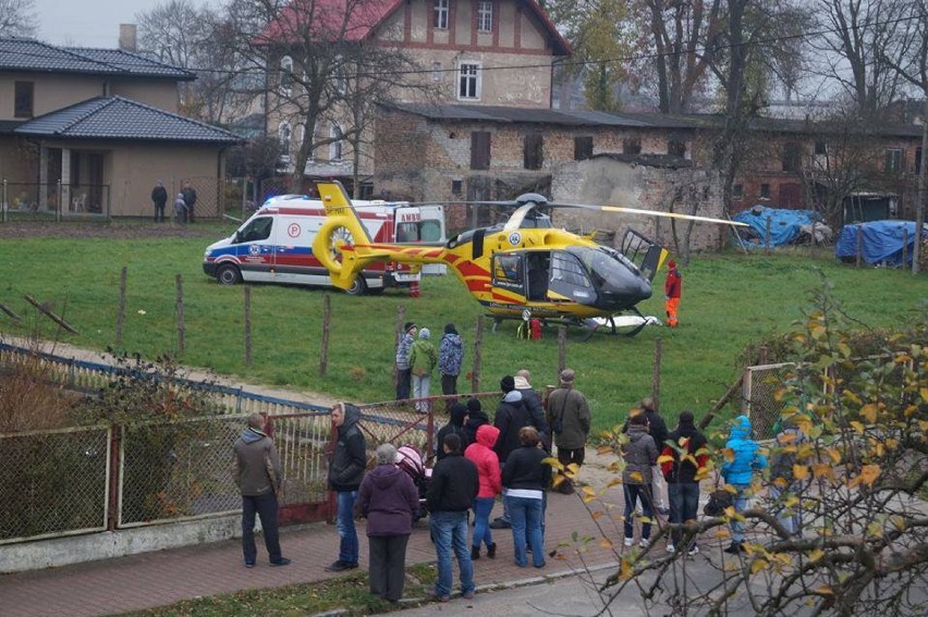 Pożar w Chociwlu, dwie osoby w szpitalu