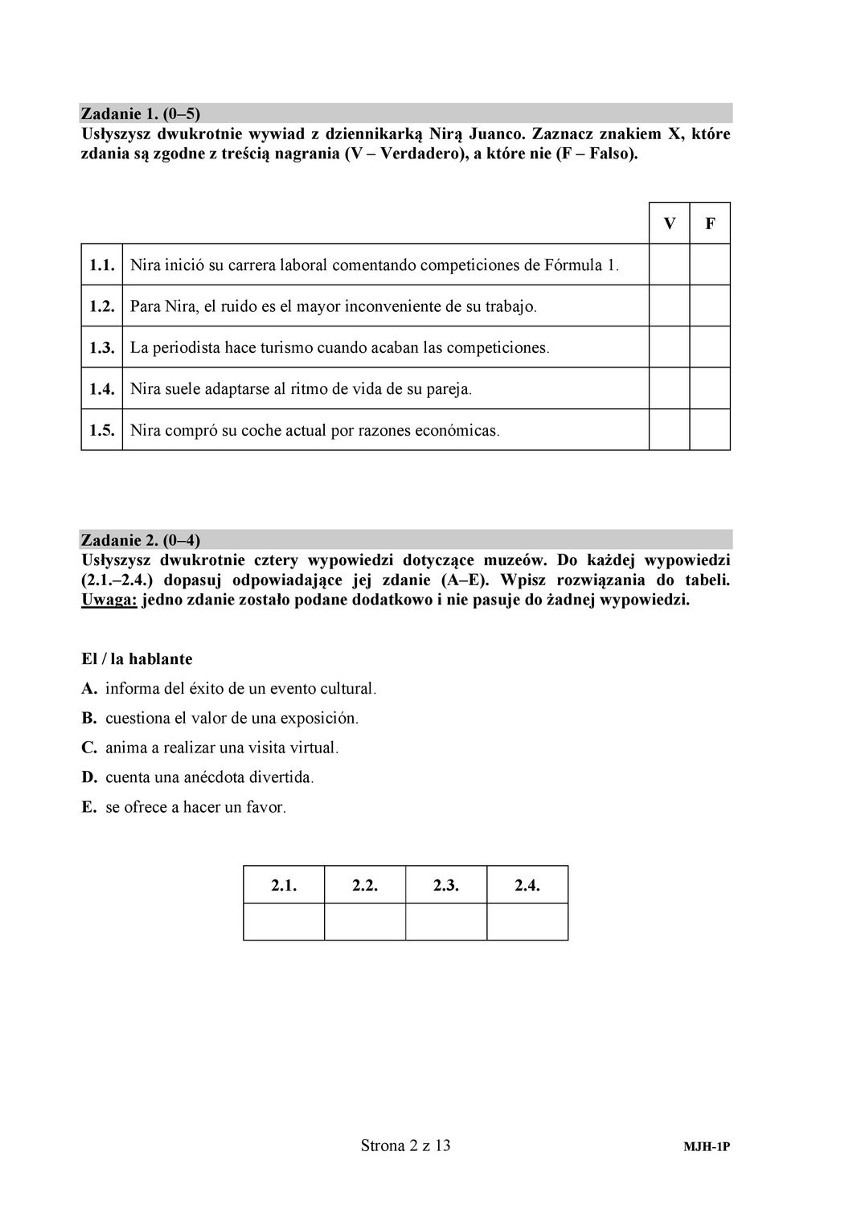 Matura 2016 z języka hiszpańskiego 2016. ARKUSZE CKE PDF,...