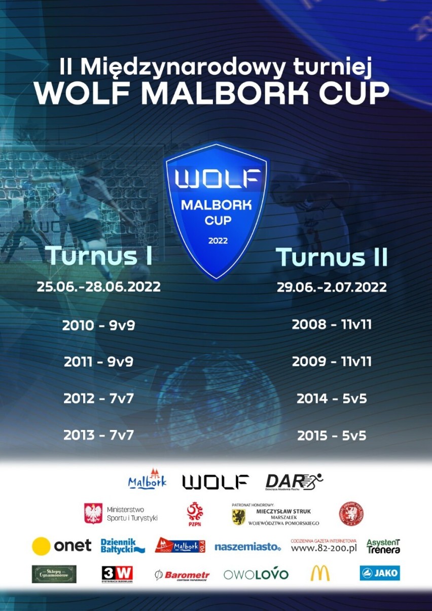 WOLF Malbork Cup 2022 już od najbliższej soboty. To piłkarskie oblężenie miasta i maraton w jednym. 8 dni grania na 2 stadionach 