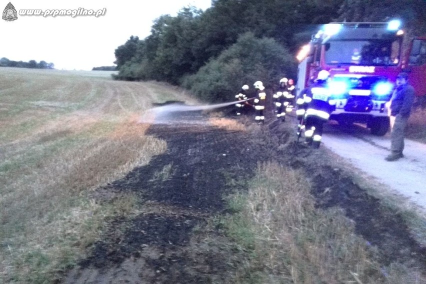 Pożar rżyska w Lubstówku