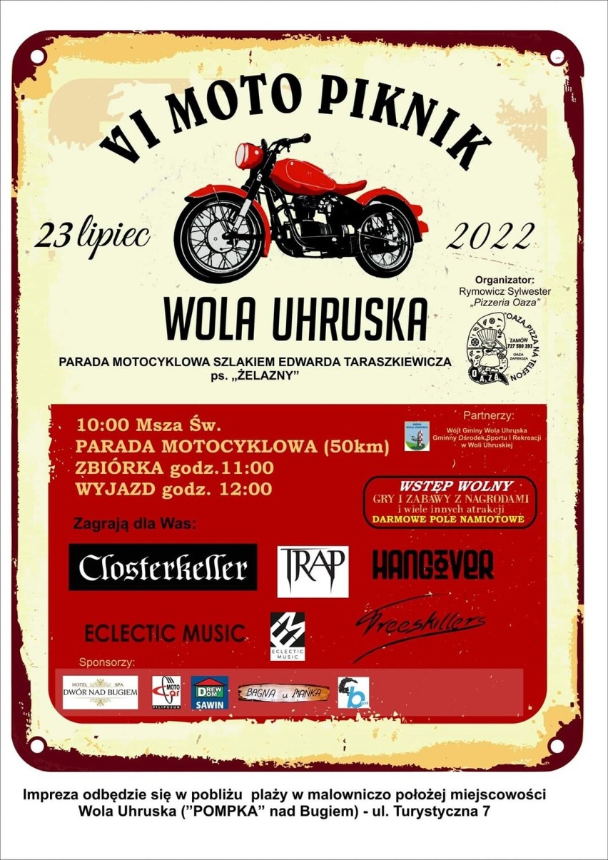 Powiat włodawski. To będzie VI Moto Piknik w Woli Uhruskiej. Przyjadą motocykliści z całej Polski  