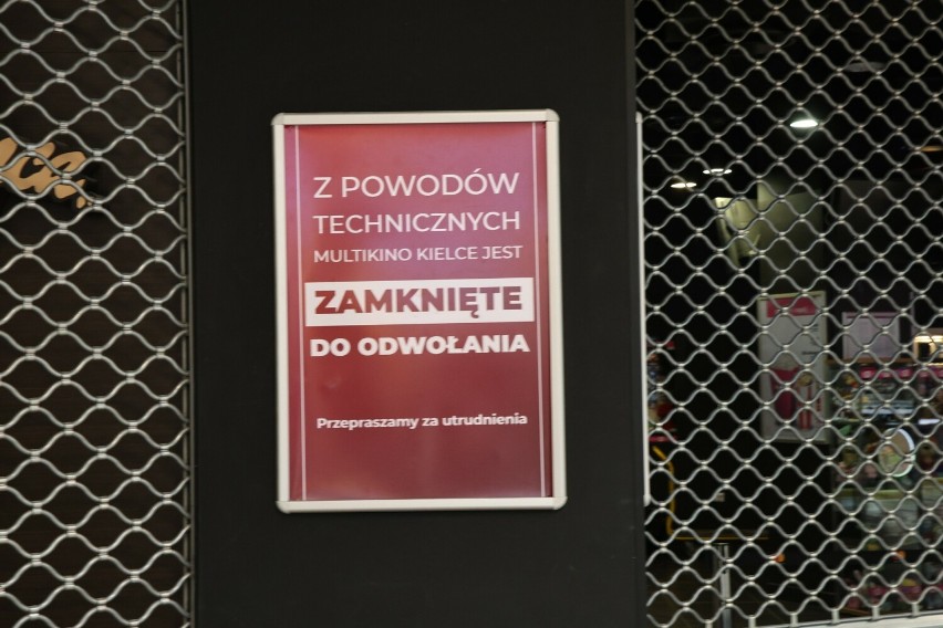 Multikino w Galerii Korona w Kielcach zamknięte po awarii. Kiedy otwarcie? Trwa suszenie podłóg