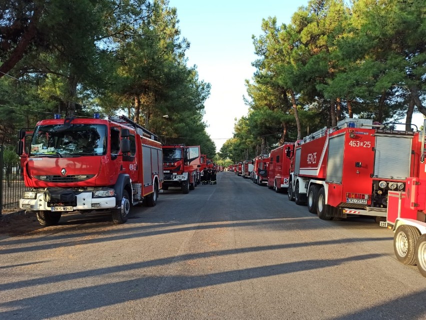 Strażacy z Kościana w Grecji walczą z pożarami. Funkcjonariusze z KP PSP w Kościanie pracują na wyspie Istieas [ZDJĘCIA]