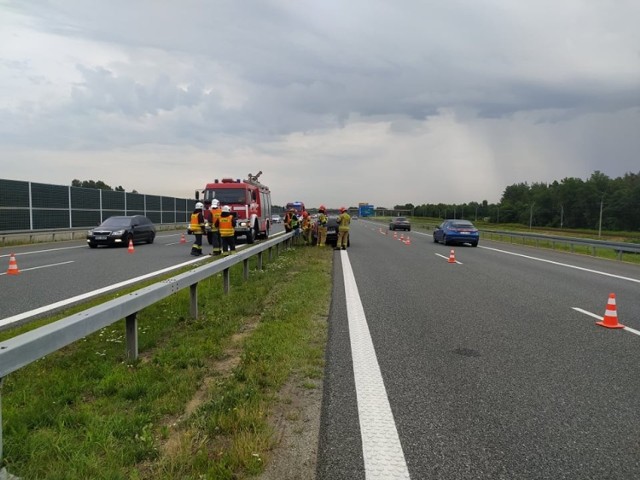 Zdarzenie drogowe na 487. kilometrze autostrady A4 w kierunku Rzeszowa