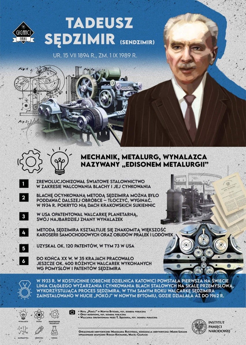 Mechanik, metalurg, wynalazca, nazywany „Edisonem metalurgii” - poznajcie Tadeusza Sendzimira, patrona nowohuckiego kombinatu
