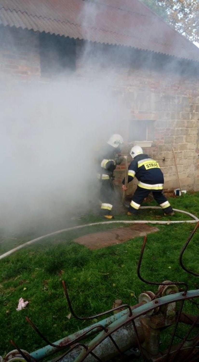 Pożar budynku gospodarczego w gminie Przystajń FOTO