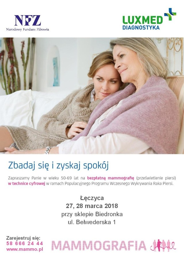 W marcu bezpłatna mammografia w Łęczycy