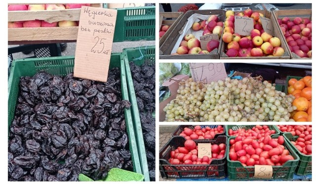 Na czwartkowym targu w Jędrzejowie, 1 grudnia, było gwarno i tłoczno. Mieszkańcy oraz przyjezdni na targu robili kupowali głównie produkty spożywcze. Na stoiskach za to pojawiło się dużo suszonych śliwek z pestkami i bez. Sprawdziliśmy też ceny innych owoców i warzyw. Po ile jabłka, winogrona, ziemniaki, kalafior, marchew, kapusta? Zobaczcie na kolejnych slajdach.

1 grudnia na targu w Jędrzejowie. Zobaczcie ceny warzyw i owoców >>>