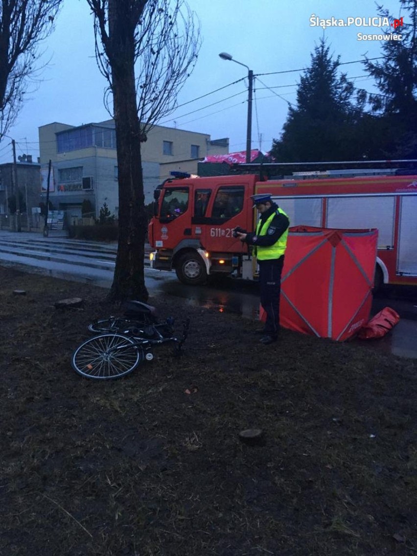 Tragiczny wypadek w Sosnowcu. Samochód potrącił rowerzystę, 58-latek nie żyje