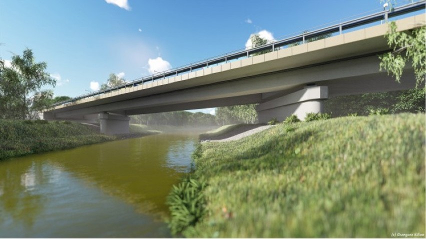 To wizualizacja mostu nad rzeką Kłodnicą w ciągu przyszłej...